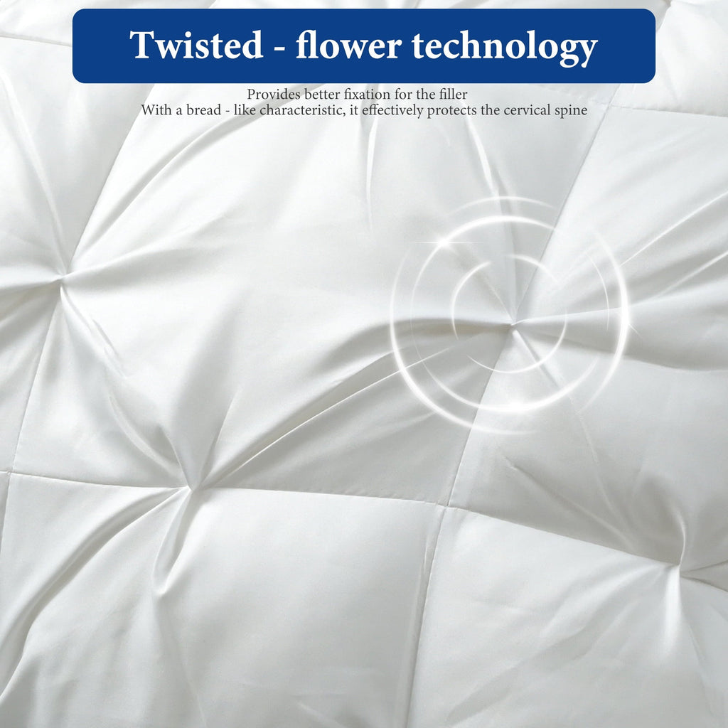 Hotel Collection 2-Pack Luxurious Hotel-Quality ,Resistant to Flattening, All-Season,White - Orthopedic Shredded Foam Bed Pillow Set Detail