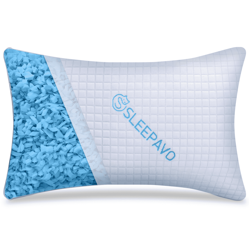 Orthopedic Support Adjustable Shredded Memory Foam Pillow Queen Size - Soft or Firm Rayon Derived for Side Sleepers, Stomach & Back - Co... - Decorative Throw Pillow Cushion for Sofa & Bed - Default Title