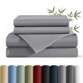 Premium Egyptian Cotton Bamboo Queen Sheet Set, Luxury Soft 4 Pieces Bed Sheets with 18" Deep Pocket, Gray - Luxury Bed Sheet Set with Deep Pockets - Default Title