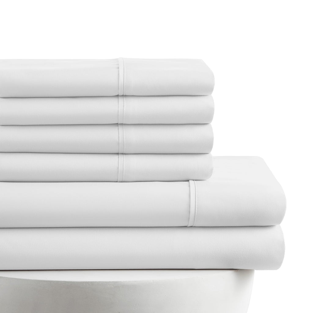 Ultra-Soft Queen Size 6 Piece Bed Sheet Set White - Ultra Soft Microfiber Deep Pocket Wrinkle Free - Cooling Hotel Quality Bedding Sheets and Pillowcases - Default Title