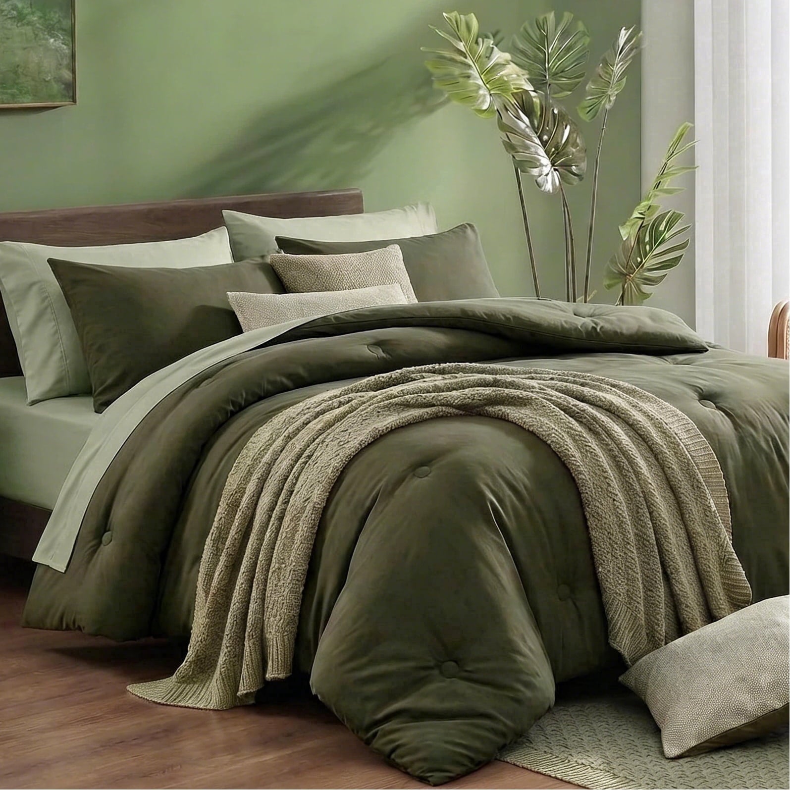 Heavyweight Warmth 7 Pieces Comforter Set Queen，Bed in A bag，All Seasons Bedding sets with Comforter,Fitted Sheet,Flat Sheet,Pillowcases... - Hypoallergenic Ultra-Fluffy Quilt for Winter - Default Title