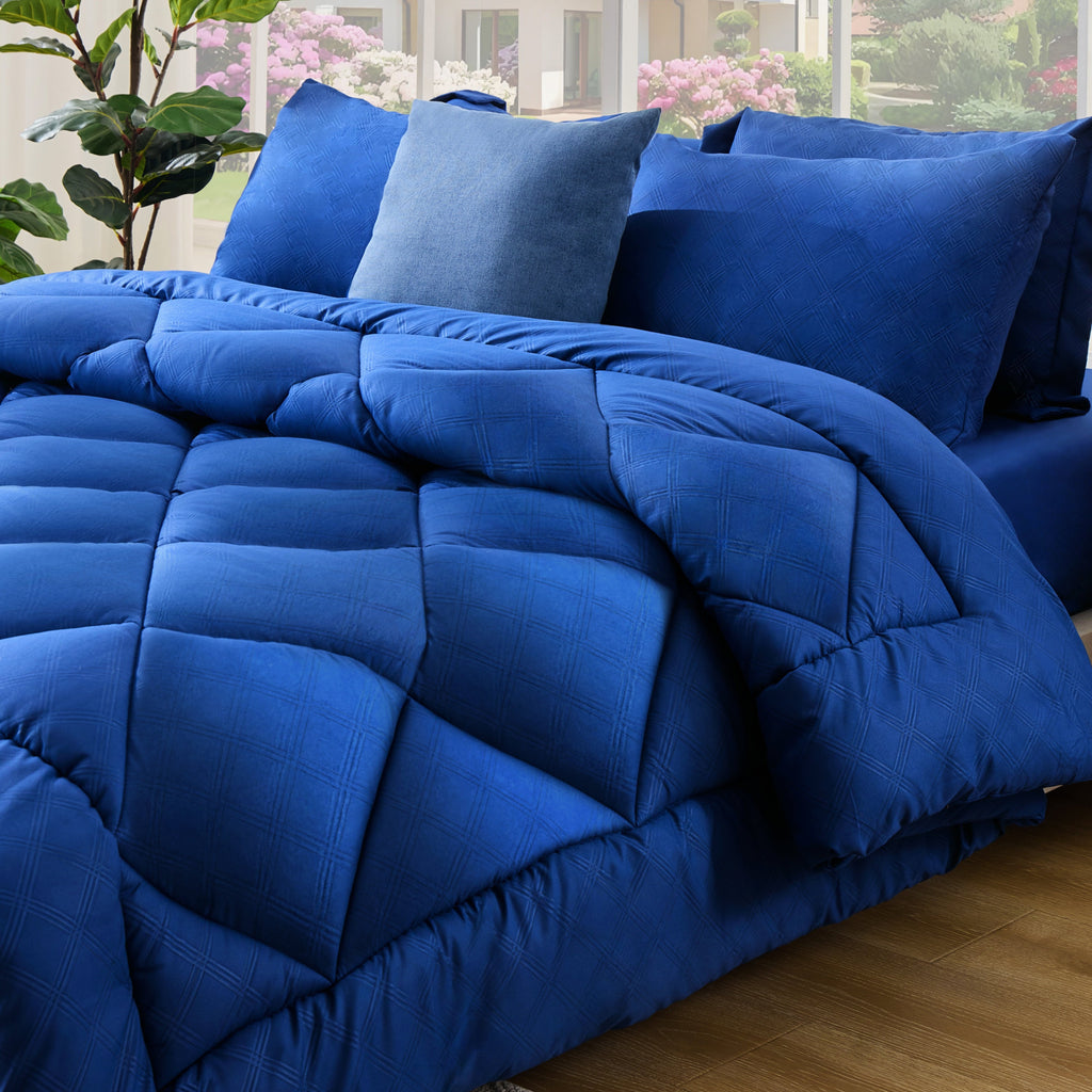 All-Season Full Comforter Set 4 Pieces,Comforter Set,Bed in a Bag, Bedding Set with Comforter,Fitted Sheet,Flat Sheet,Pillowcase... - All-Season Down Alternative Comforter Insert - Default Title