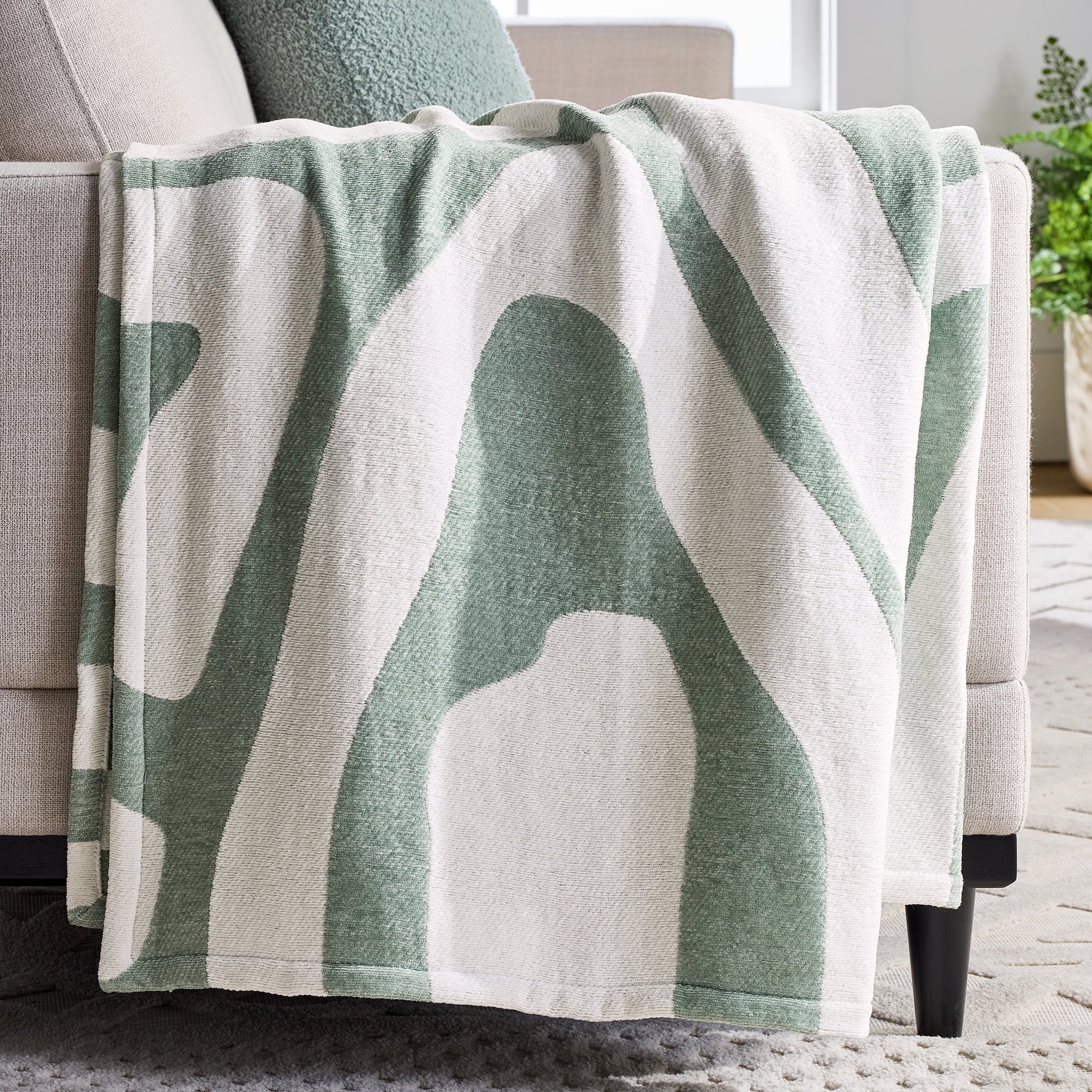 Super Soft Flannel Chenille Jacquard Soft Throw Blanket, Soft Sea - Lightweight Plush Warm Blanket for All Seasons - Default Title