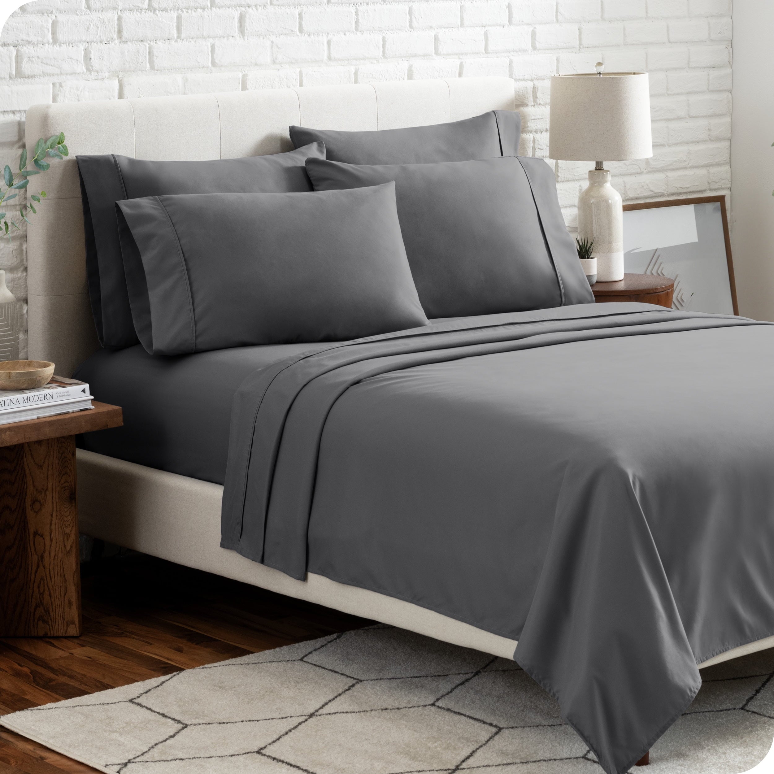 Wrinkle-Resistant Luxury Bed Sheet Set- 6 Piece - Queen, Gray - Luxury Bed Sheet Set with Deep Pockets - Default Title