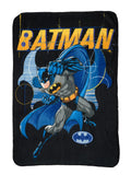 Reversible Sherpa Throw Blanket 45" x 60" Dark Knight Superhero - Luxury Knitted Decorative Throw Blanket with Fringes - Default Title