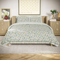 Heavyweight Warmth 100% Cotton Botanical 3-Piece Sage Green Comforter Set, Full/Queen - Luxurious Quilted Duvet Cover Set - Default Title