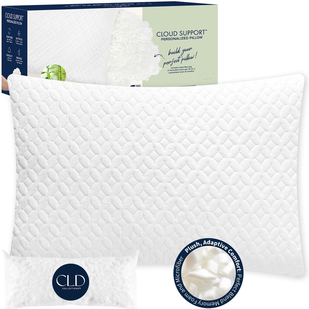 Ergonomic Memory Foam Bed Pillows Cross Cut Memory Foam For Sleeping,Queen Size Bedding Pillow(White), Original Pillow for Sleeping，Adjusta... - Hotel Quality Plush Sleeping Pillows - Default Title