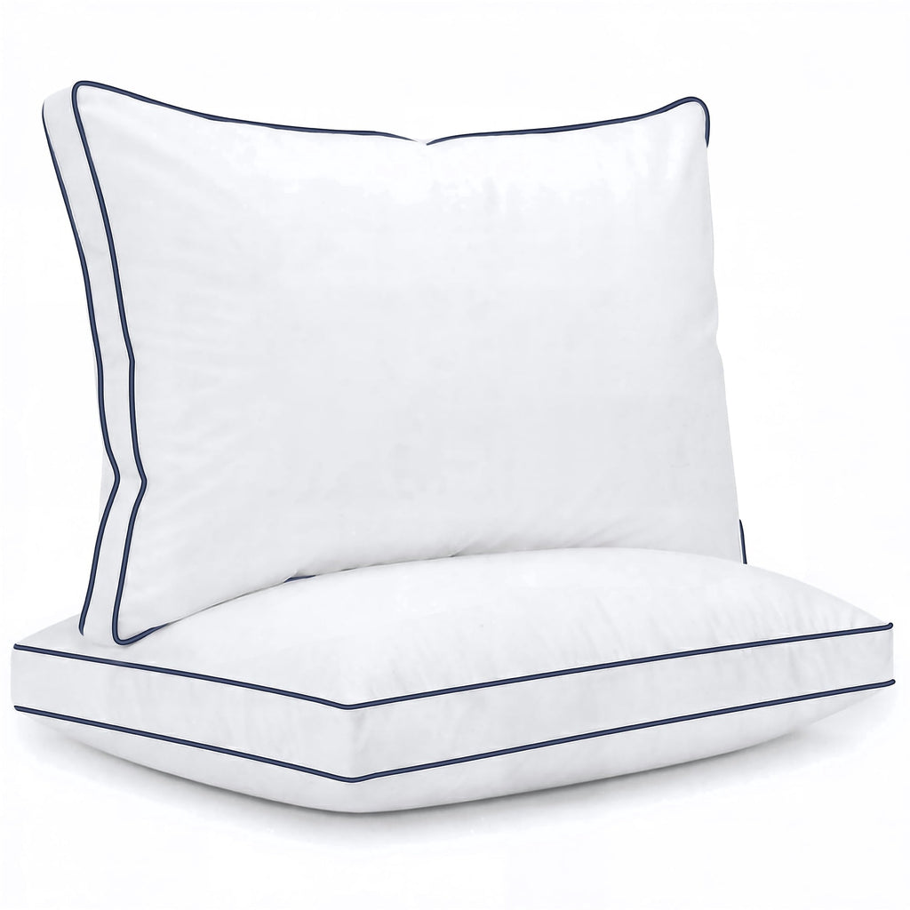 Decorative Plump for Queen Size 2 Pack, Duck Feather and Shredded Memory Foam Soft Luxury Hotel Collection - Hotel Quality Plush Sleeping Pillows - Default Title