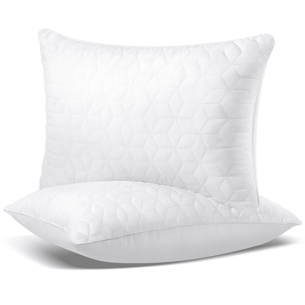 Decorative Plump Bed Pillows Queen Size Set of 2, Hotel Gusseted Pillows for Sleeping, Alternative to Down Pillows, Soft Supportive & ... - Orthopedic Shredded Foam Bed Pillow Set - Default Title
