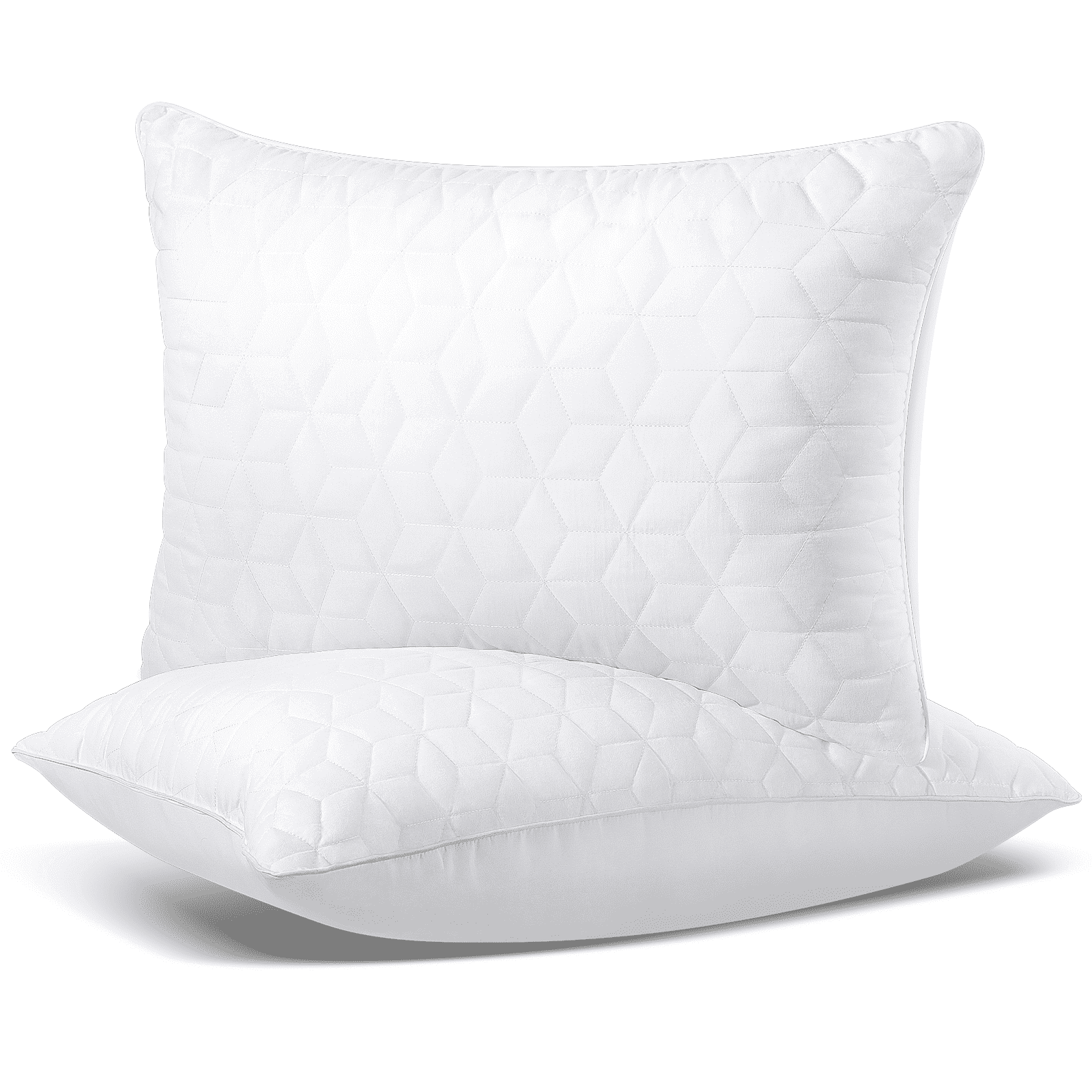 Decorative Plump Bed Pillows Queen Size Set of 2, Hotel Gusseted Pillows for Sleeping, Alternative to Down Pillows, Soft Supportive & ... - Orthopedic Shredded Foam Bed Pillow Set - Default Title