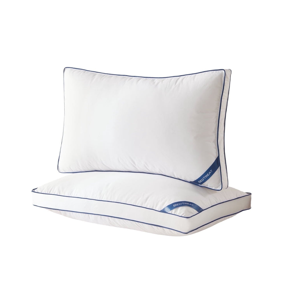 Hotel Collection Goose Down Feather Pillows Queen Size Set of 2, Luxury Soft Hotel Quality pillows for Sleeping, Organic Cotton Cover ... - Orthopedic Shredded Foam Bed Pillow Set - Default Title