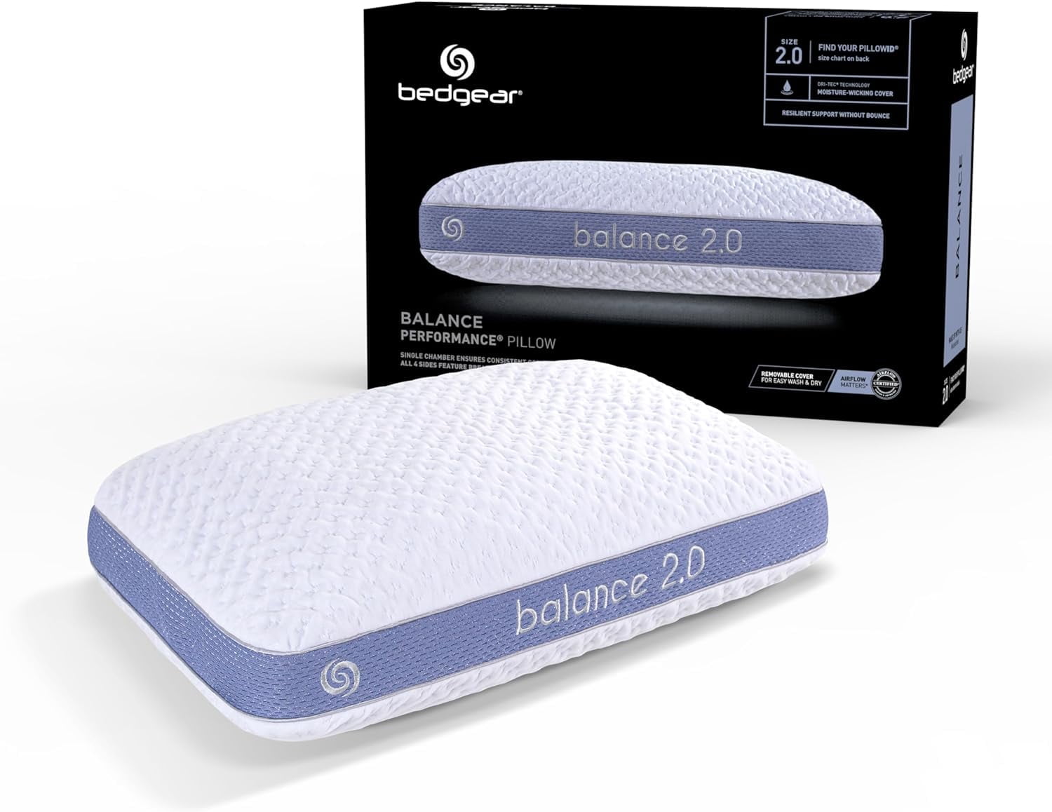 Hotel Collection Performance Pillow – 2.0 - Moisture Wicking Bed Pillow for All Sleep Positions - Medium Firmness Bed Pillow -... - Ergonomic Memory Foam Pillow for Neck Pain Support - Default Title