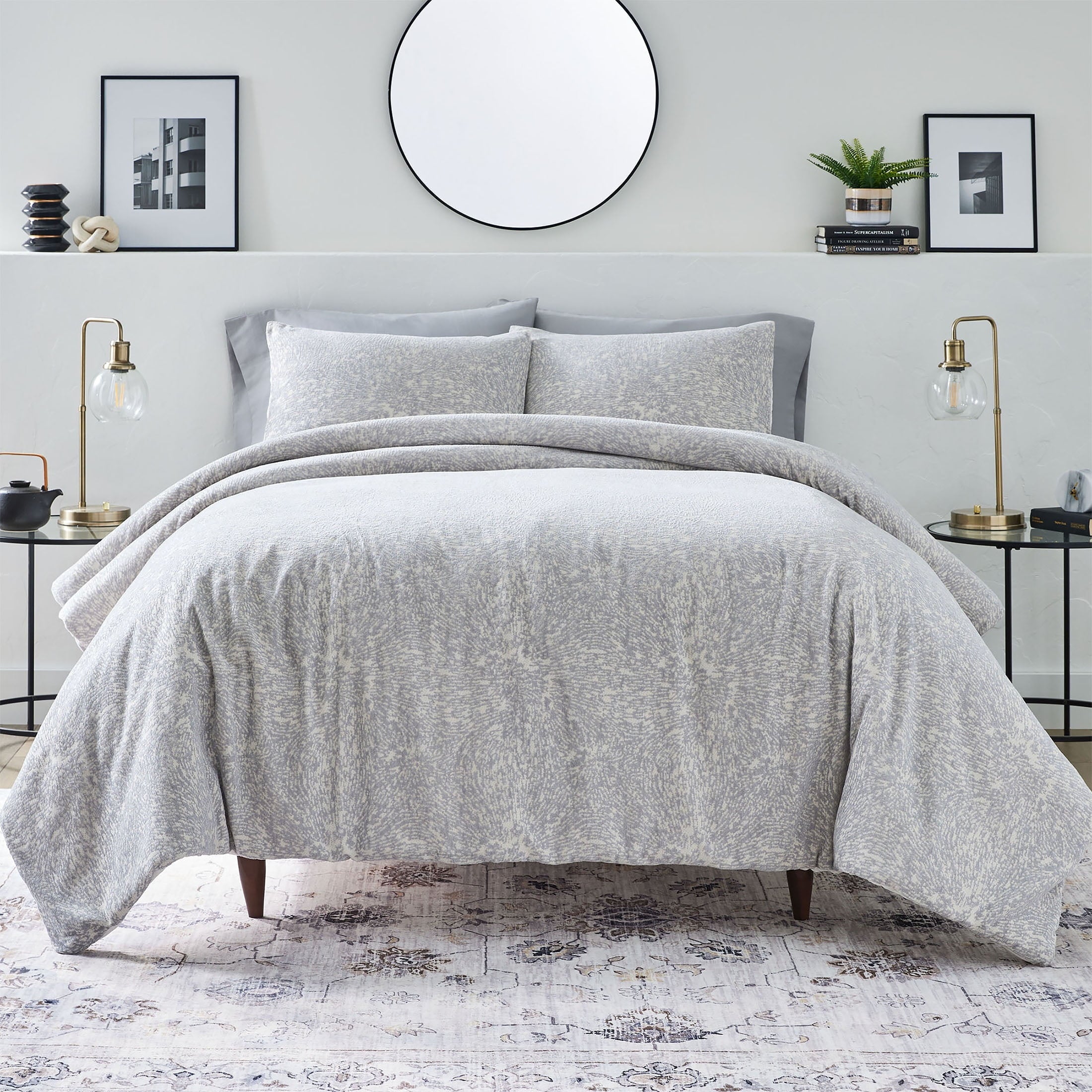 Hypoallergenic Cloud Better Homes & Garden Grey Chenille 3-Piece Comforter Set, Full/Queen, All Ages - Hypoallergenic Ultra-Fluffy Quilt for Winter - Default Title