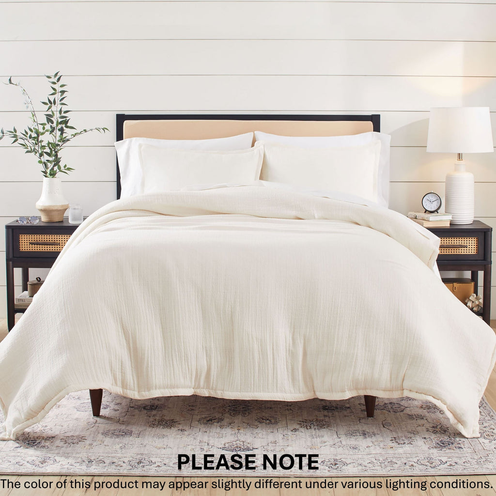 Hypoallergenic Cloud 3-Piece Cream Gauze Comforter Set, Adult Full/Queen - Hypoallergenic Ultra-Fluffy Quilt for Winter - Default Title