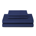 Premium Egyptian Cotton 4-Piece 300 Thread Count Blue Cove Cotton Sateen Bed Sheet Set, Queen - Breathable Egyptian Cotton Flat & Fitted Sheets - Default Title