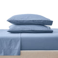 Breathable Luxury Cool & Crisp 3-Piece 300 Thread Count Blue Water Cotton Percale Sheet Set, Twin - Luxury Bed Sheet Set with Deep Pockets - Default Title