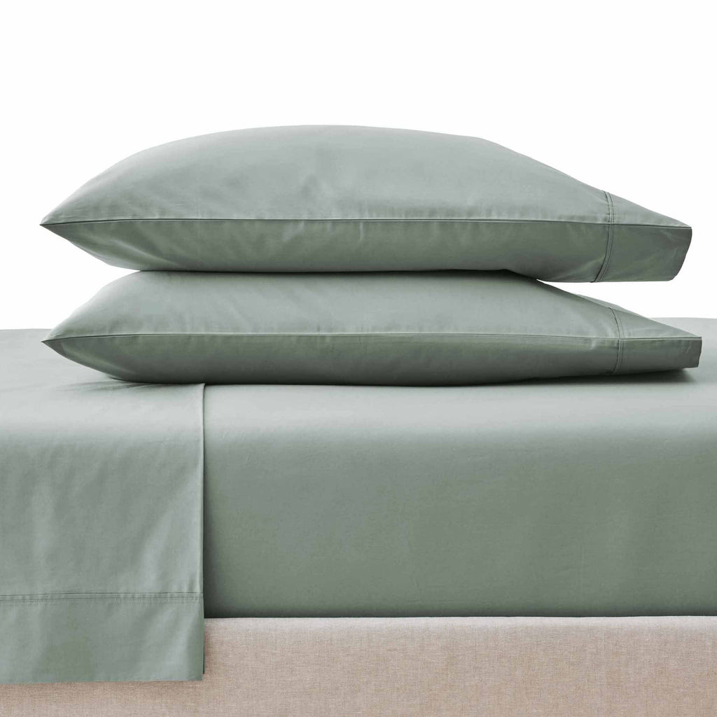Breathable Luxury Cool & Crisp 4-Piece 300 Thread Count Green River Cotton Percale Sheet Set, Queen - Cooling Hotel Quality Bedding Sheets and Pillowcases - Default Title