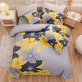 Fluffy Down Alternative Yellow Floral Comforter Set Queen Flower Bed Set Adult Soft Botanical Boho Bedding Set - Hypoallergenic Ultra-Fluffy Quilt for Winter - Default Title
