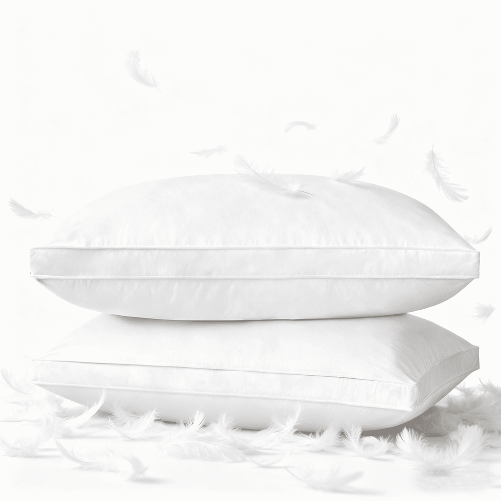 Decorative Plump Goose Feather & Down Pillow King Size 20"x36" – Hotel Quality Bed Pillow for Sleeping, 100% Organic Cotton Cover, Hyp... - Orthopedic Shredded Foam Bed Pillow Set - Default Title