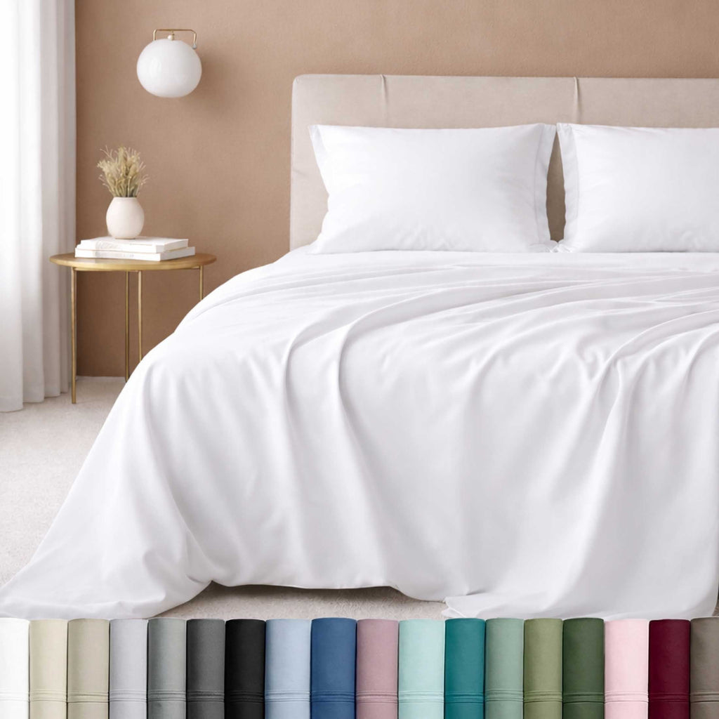 Premium Egyptian Cotton 100% Cotton Queen Sheets Set - 600 Thread Count 100% Cotton Sheets Queen, Sateen Deep Pocket Adult/Teen 4 Piece Bed Sh - Premium Ultra-Soft Pillowcase Pair for Sleeping - Default Title