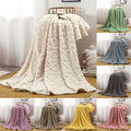 Decorative Knitted Clearance Under $5 Throw Blanket, Super Soft Warm Solid Color Thicken Flannel Blankets, Microfiber Machine Washable f... - Super Soft Reversible Sherpa Flannel Blanket - Default Title