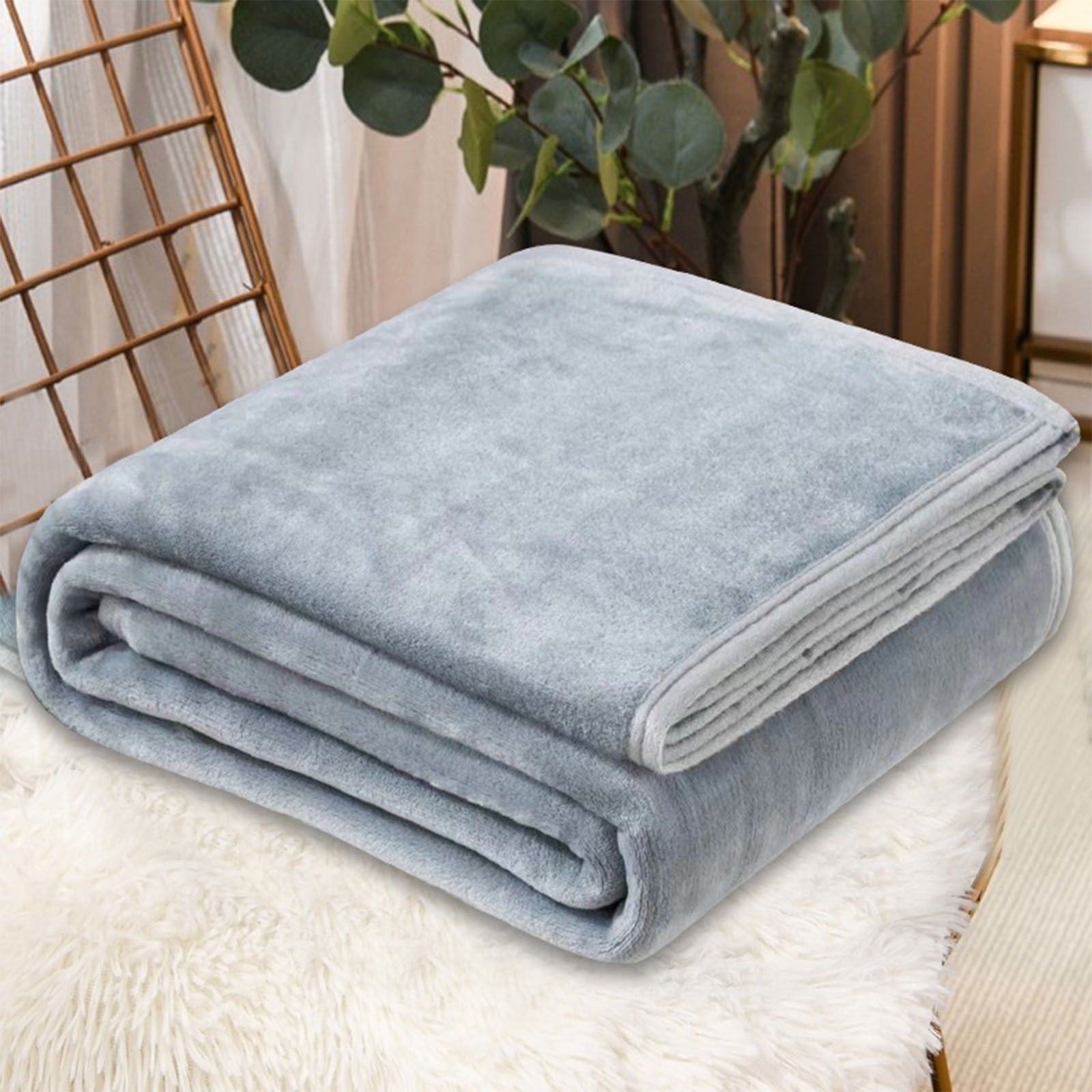 Super Soft Flannel Under $5 Flannel Blanket 27.56X39.37 Inches Blanket Soft Cozy Throw Blanket for Couch, Bed, Household Blanket for All... - Luxury Knitted Decorative Throw Blanket with Fringes - Default Title