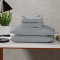Wrinkle-Resistant Soft Finish Microfiber Percale Queen Bed Sheet Set – 4-Piece Lightweight, Wrinkle-Resistant, Quick-Dry, Light Gray - Luxury Bed Sheet Set with Deep Pockets - Default Title