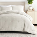 All-Season Textured Waffle Comforter Set ins Natural Waffle Comforter Bedding Sets, King/Cal King Size Bedding - All-Season Down Alternative Comforter Insert - Default Title