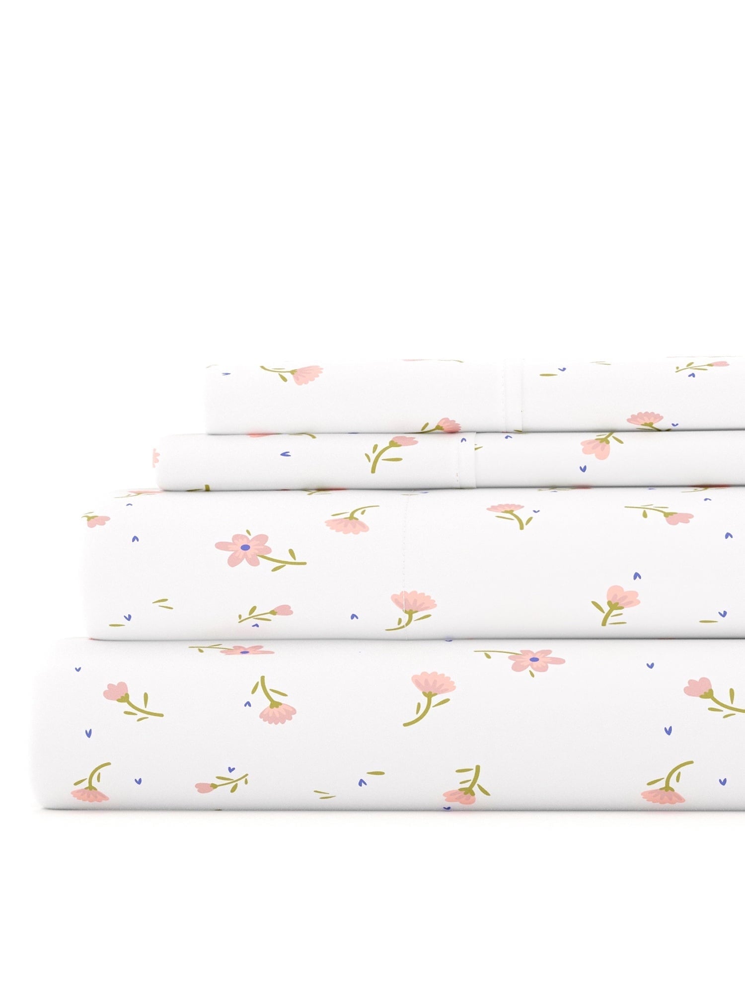 Ultra-Soft Ultra Soft & Breathable Wrinkle Free Bed Sheets Set - Floral Pink Farmhouse Patterned for Twin Size Bedding - Premium Ultra-Soft Pillowcase Pair for Sleeping - Default Title