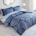 Heavyweight Warmth Queen Size Comforter Set, 9-Piece Bed in a Bag Queen, Navy Blue Bedding Comforter Set with Comforter, Flat Sheets, Fi... - Luxurious Quilted Duvet Cover Set - Default Title