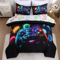 Luxurious Quilted Game Console Comforter Set for Boys Girls Kids Space Universe Gaming Geometric Lightweight Microfiber Gamer Bedding S... - Cloud-Like Soft Lightweight Bed Comforter - Default Title