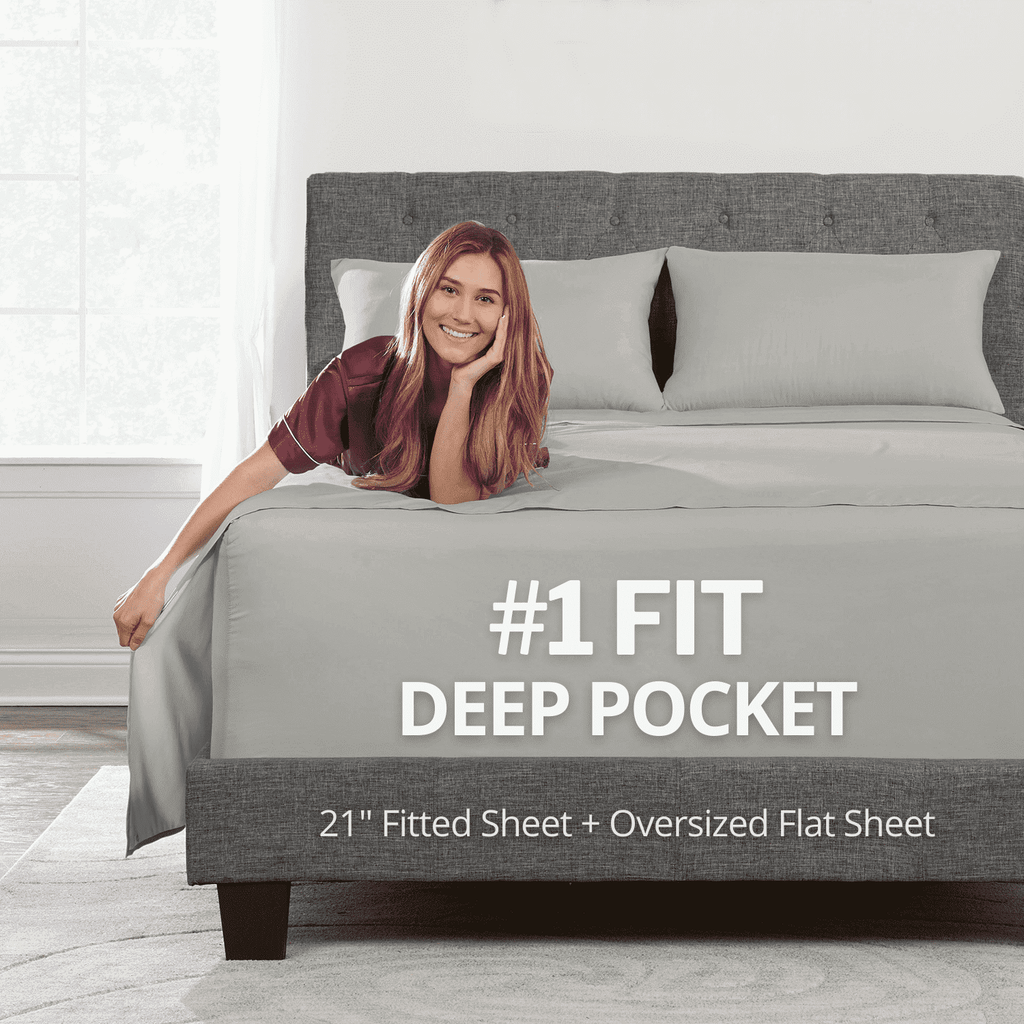 Wrinkle-Resistant Bedding 21” King Extra Deep Pocket Sheets - Deep King Fitted Sheet - Super And Ultra Deep Sheet - For Deep Mattress -... - Cooling Hotel Quality Bedding Sheets and Pillowcases - Default Title