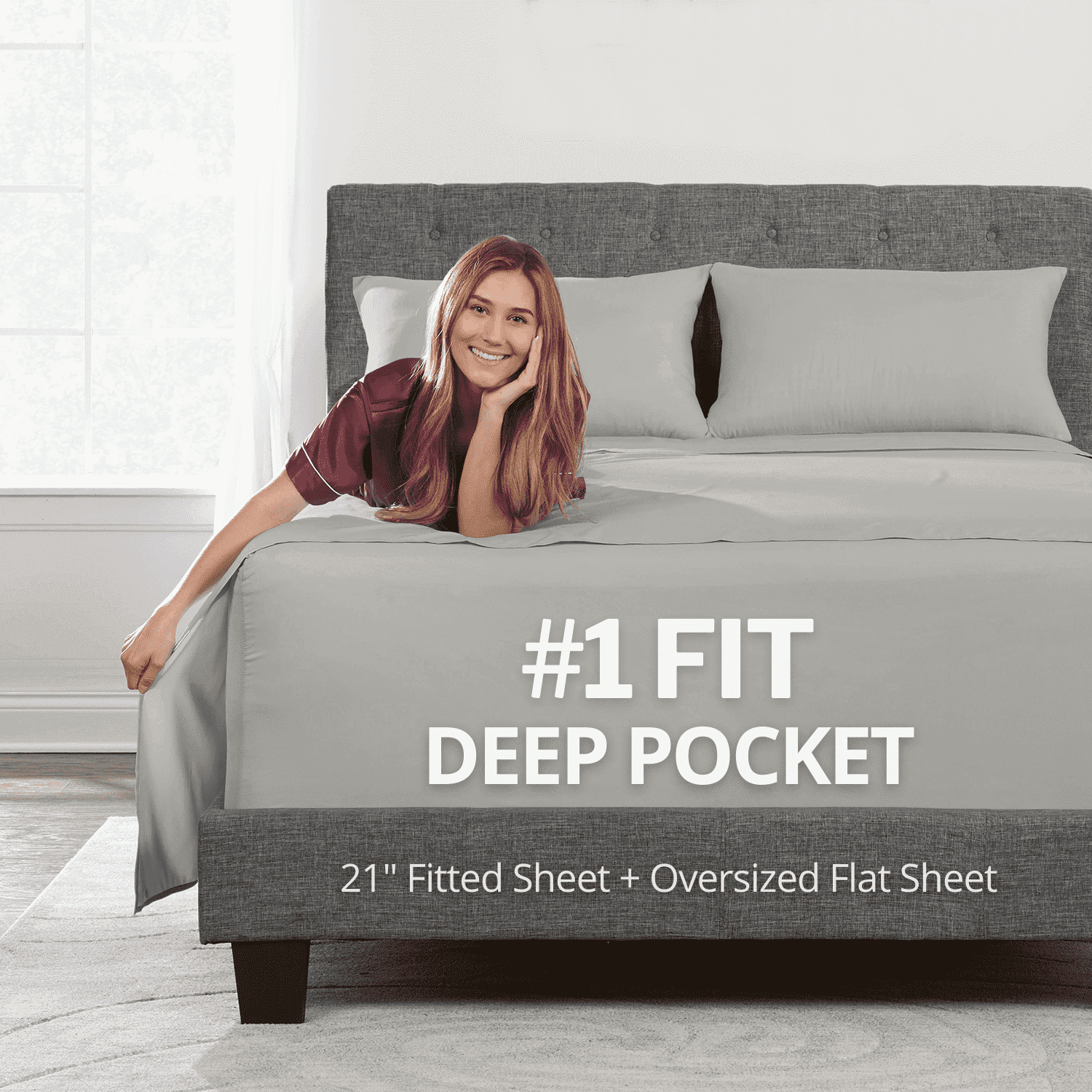 Wrinkle-Resistant Bedding 21” King Extra Deep Pocket Sheets - Deep King Fitted Sheet - Super And Ultra Deep Sheet - For Deep Mattress -... - Cooling Hotel Quality Bedding Sheets and Pillowcases - Default Title