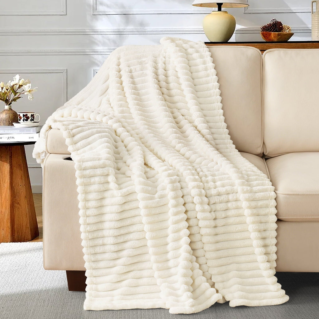 Cozy Fleece White Fleece Throw Blanket for Couch, Super Soft Cozy Blankets and Throws, Decorative Fleece Blankets for Women Men G... - Lightweight Plush Warm Blanket for All Seasons - Default Title