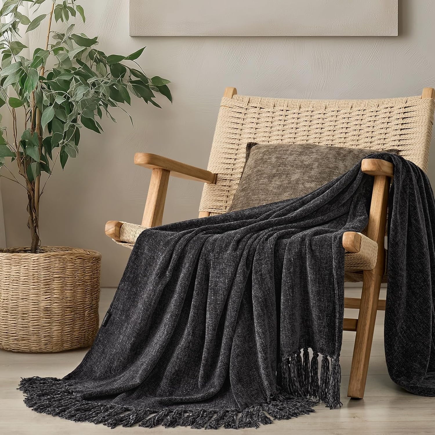 Super Soft Flannel Soft Chenille Throw Blanket for Couch, Cozy Plush Fuzzy Decorative Chenille Knit Throw Blanket with Tassels, Lightwei... - Super Soft Reversible Sherpa Flannel Blanket - Default Title