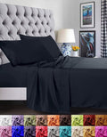 Breathable Luxury 1800 Series Microfiber Bed Sheets 6-Piece Set, Deep Pocket, Queen Black - Cooling Hotel Quality Bedding Sheets and Pillowcases - Default Title
