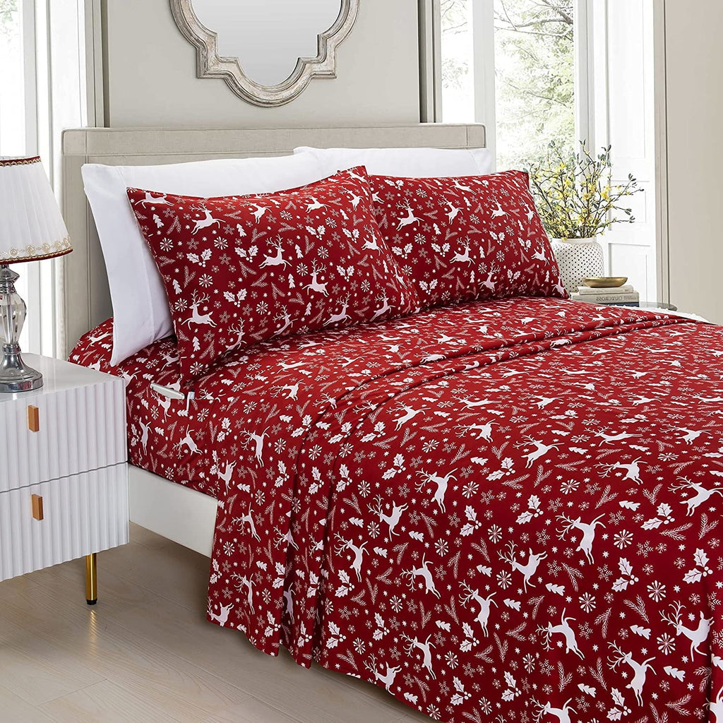 Premium Egyptian Cotton Luxury Soft Bed Sheets Holiday Pattern 1500 Thread Count Percale Egyptian Quality Softness Wrinkle and Fade Resistant... - Luxury Bed Sheet Set with Deep Pockets - Default Title
