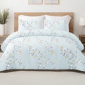 Luxurious Quilted 3-Piece Floral King Size Comforter Set, Microfiber Bedding Down Alternative Comforter for All Seasons with 2 Pillow S... - Hypoallergenic Ultra-Fluffy Quilt for Winter - Default Title