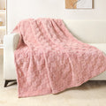 Cozy Fleece Fleece Throw Blanket for Couch, Super Soft Warm Lightweight Checkered Pattern Blanket for All Seasons, Pink, 50"x60" - Cozy Fleece Throw Blanket for Couch & Bed - Default Title