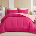 All-Season Lightweight Reversible 3-Piece Comforter Set All Seasons, Down Alternative Comforter with 2 Pillow Shams, Queen Size,... - Hypoallergenic Ultra-Fluffy Quilt for Winter - Default Title