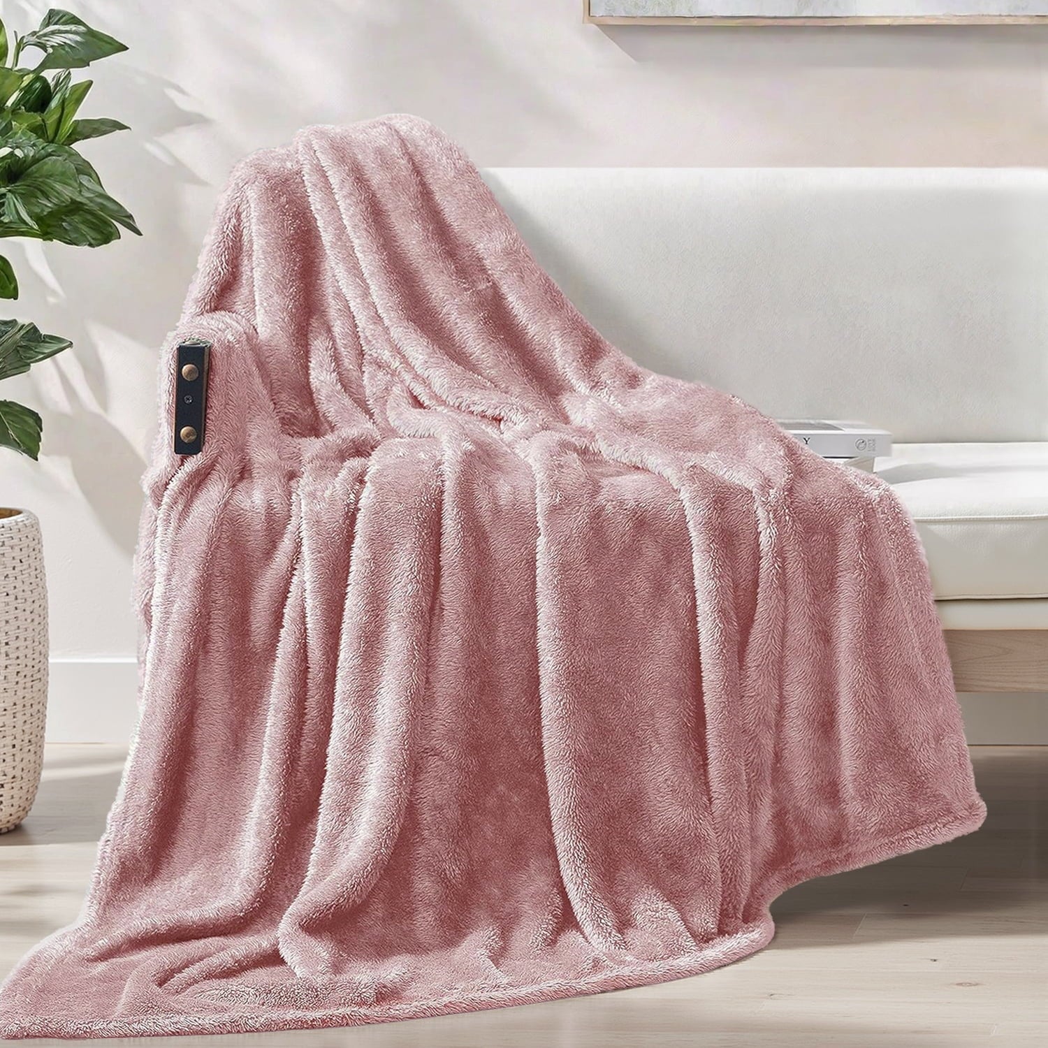 Super Soft Flannel Plush Fuzzy Large Fleece Throw Blanket (50" x 70", Dusty Pink)- Soft, Warm and Lightweight - Super Soft Reversible Sherpa Flannel Blanket - Default Title