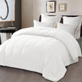 Fluffy Down Alternative Queen Comforter Set White, 3-Piece Solid Comforter Duvet Insert with Corner Tabs, Lightweight Bedding Down Alternativ... - All-Season Down Alternative Comforter Insert - Default Title