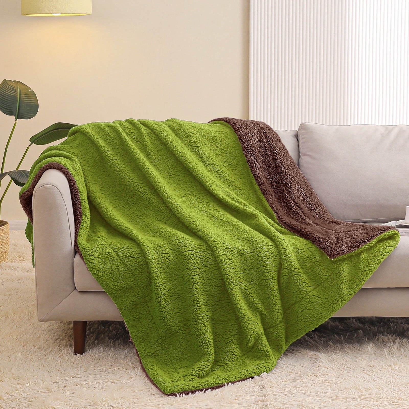 Super Soft Flannel Reversible Sherpa Fleece Throw Blanket for Couch, Soft Plush Blanket for Bed Sofa, Warm Fluffy Blankets for All Seaso... - Lightweight Plush Warm Blanket for All Seasons - Default Title