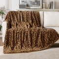 Reversible Sherpa Leopard Print Throw Blanket Soft Cozy Fluffy Plush Cheetah Print Blanket for Home Decor,50"x60",Brown - Lightweight Plush Warm Blanket for All Seasons - Default Title