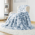 Reversible Sherpa Faux Fur Blanket Fluffy Luxury Throw Blanket Plush Fuzzy Blanket for Couch Bed 50×60 Inches Tie-dyed Blue - Cozy Fleece Throw Blanket for Couch & Bed - Default Title
