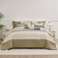 All-Season 7 Piece Embroidery Design Bed-in-a-Bag, Taupe Queen Size Ultra Soft Comforter Set for Adults - All-Season Down Alternative Comforter Insert - Default Title