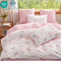All-Season Pink Tulip Queen Comforter Set, 3-Piece Pink Flowers Reversible Soft Bedding Set or Adults All Season - Cloud-Like Soft Lightweight Bed Comforter - Default Title