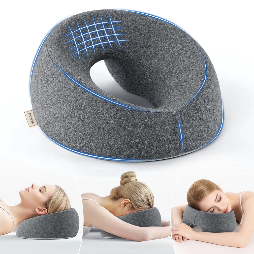 Hotel Collection Face Down Pillow Massage Headrest for Bed, Memory Foam Pillow Face Cradle Support for Stomach Sleepers, Eye Post-Surg... - Ergonomic Memory Foam Pillow for Neck Pain Support - Default Title