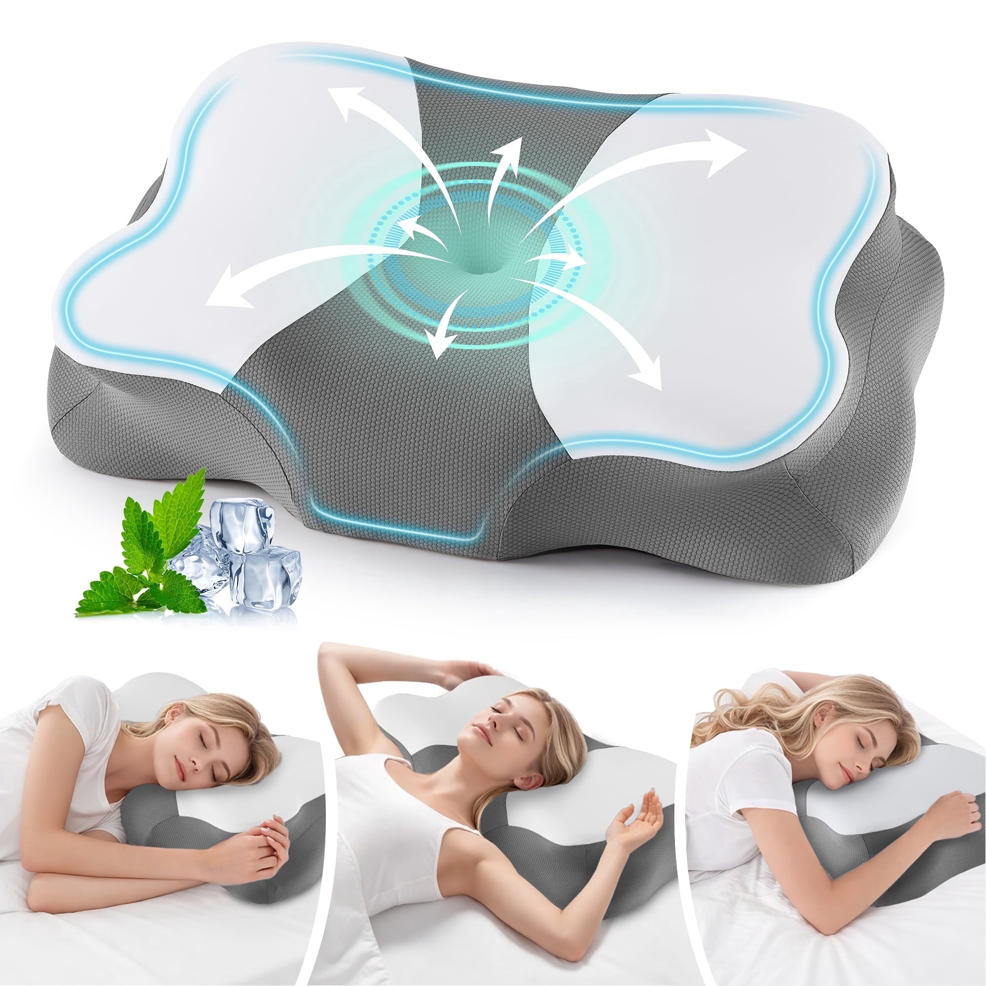 Hotel Collection Memory Foam Cervical Pillow for Sleeping Support - Orthopedic Bed Pillow for Neck, Shoulder Pain Relief, Adults, Side... - Hotel Quality Plush Sleeping Pillows - Default Title