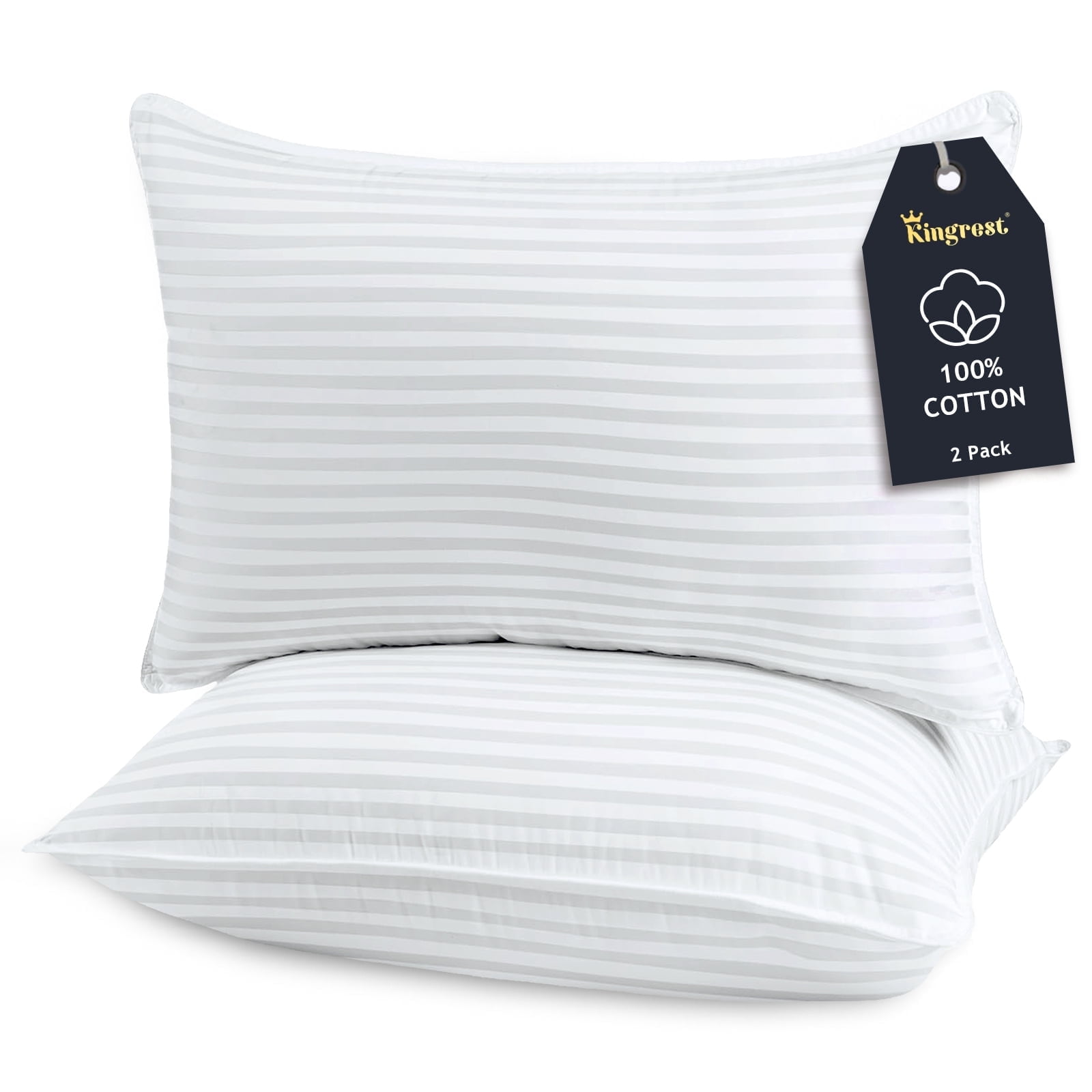 Decorative Plump 100% Cotton Kids Size Bed Pillows Set of 2 - Premium Down Alternative Cooling Pillows for Side, Back, and Stomach Sle... - Decorative Throw Pillow Cushion for Sofa & Bed - Default Title